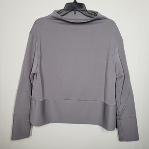 Nike Gray Ribbed Long Sleeve Sweatshirt Size Large